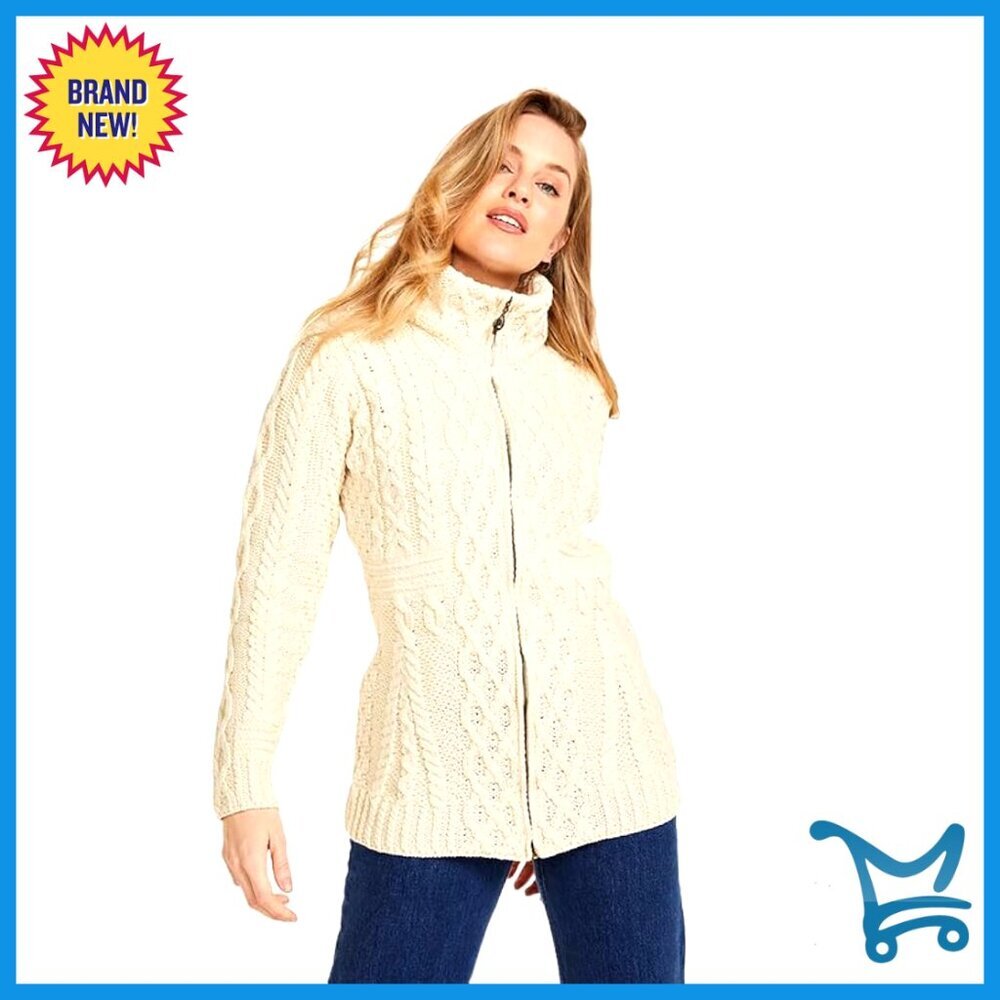 Merino Wool Cardigan with Full Zipper, Fitted Fit, Winter Wear